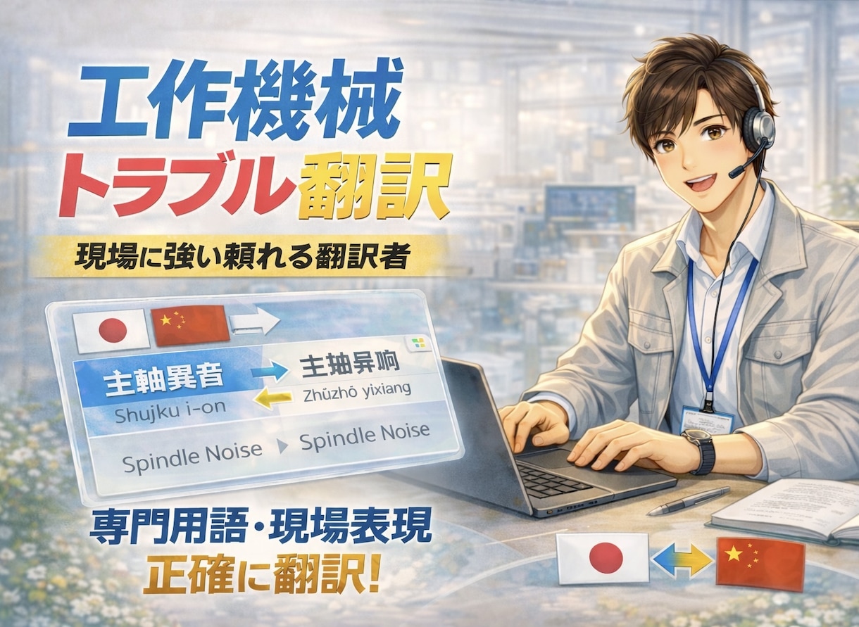 製造業特化｜専用機・工作機械の日中翻訳承ります 製造業の現場経験を活かした翻訳 イメージ1