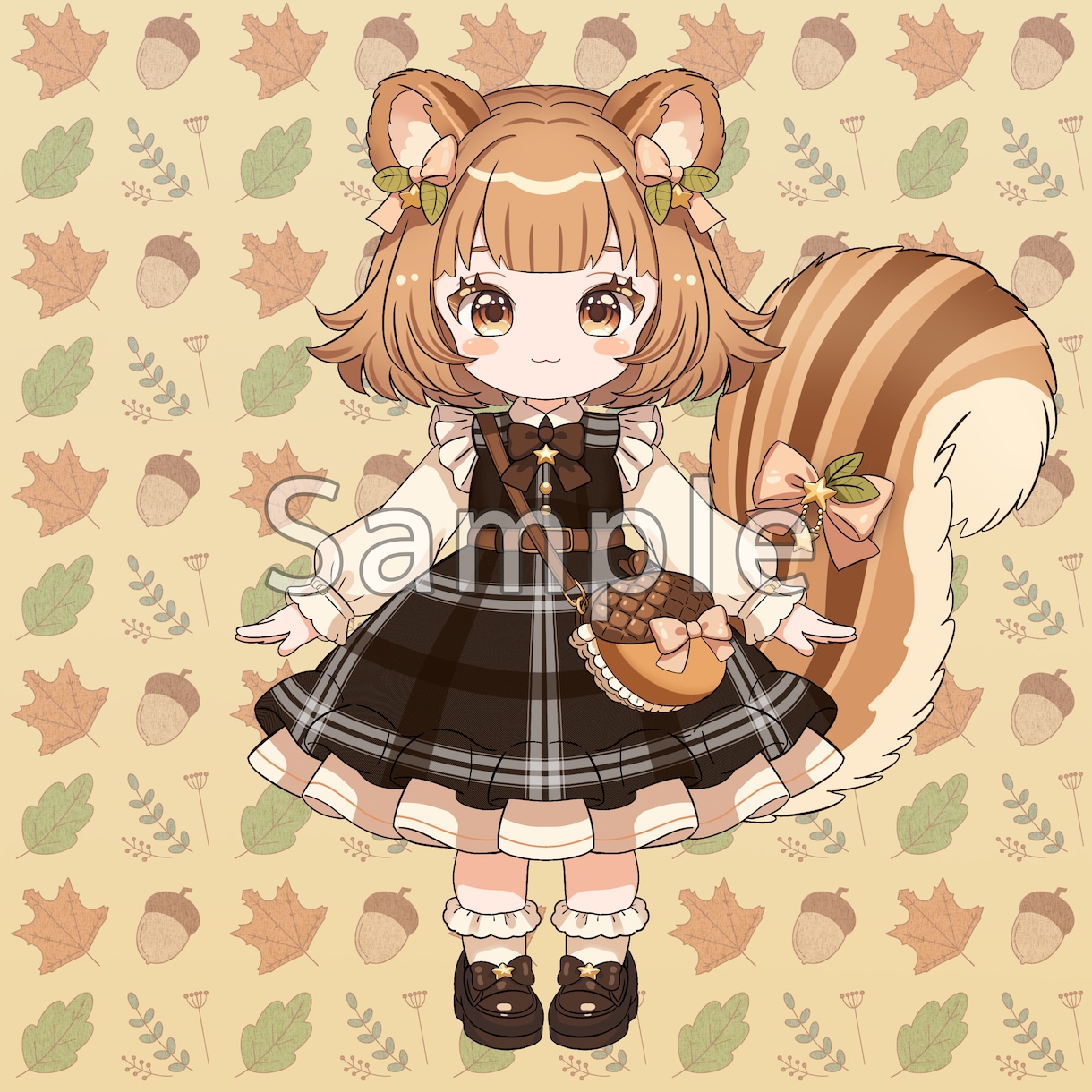 即購入OK！ゆめかわSDキャラ販売します あなただけの小さな癒しキャラ。シマリスモチーフの女の子です。 イメージ1