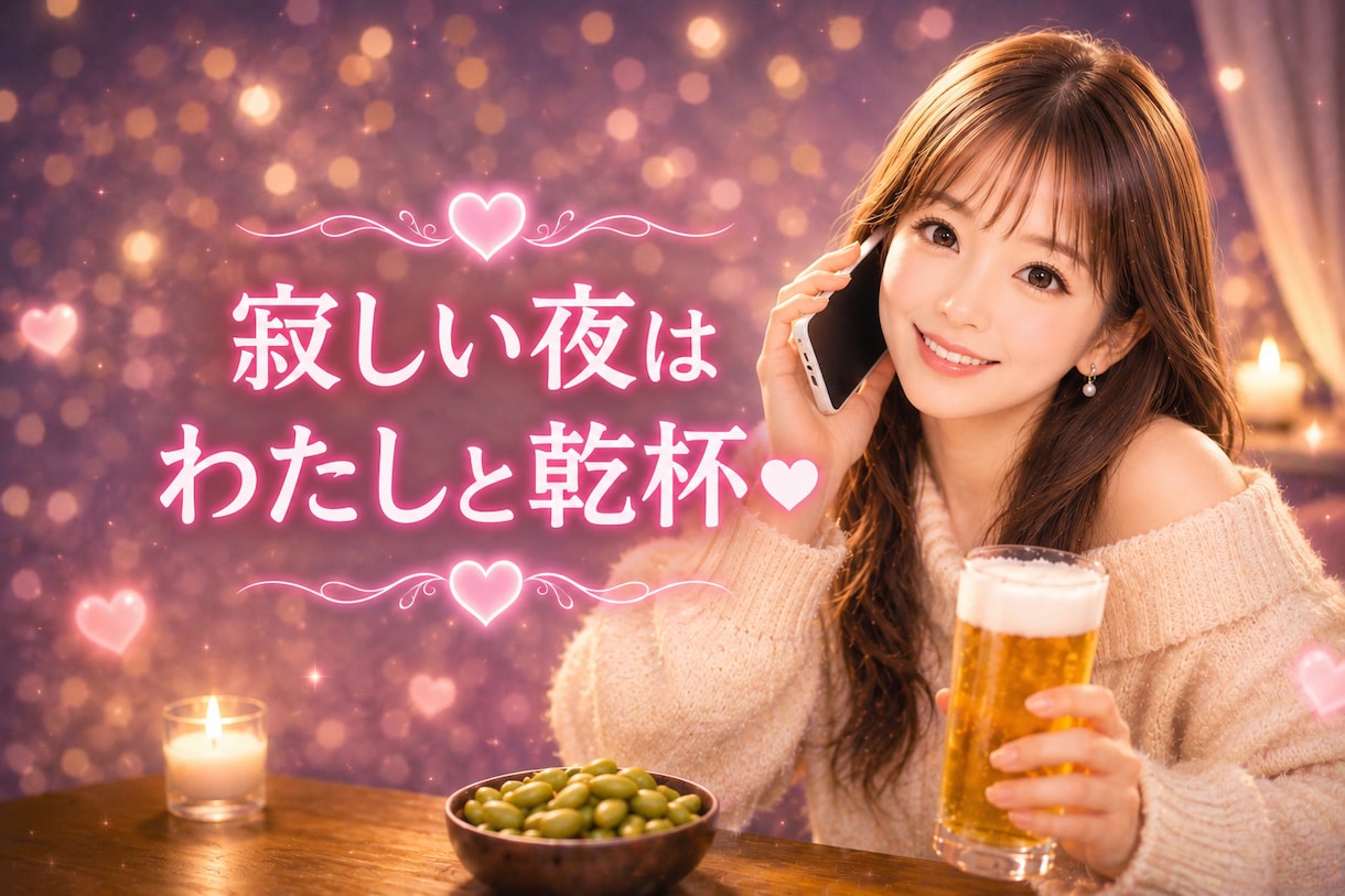 ひとりが寂しい夜に。あなたのお話し相手になります 「誰かと話したいな」と思ったら、私と乾杯でもしませんか？ イメージ1