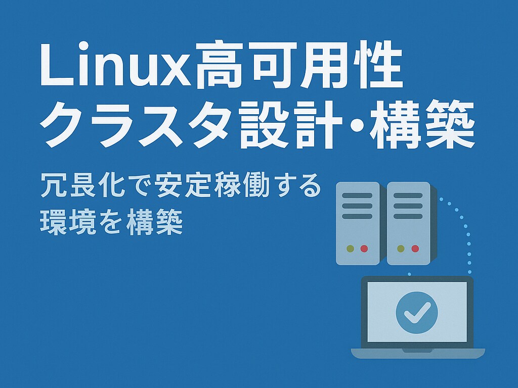 Linux高可用性クラスタ設計・構築します 冗長化で安定稼働する環境を構築 イメージ1
