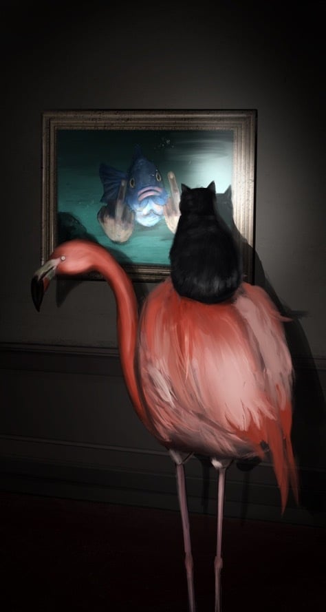 ダークな雰囲気で女性と猫を描きます 男性や他の生き物でも可能です！お気軽にご相談下さいね！ イメージ6