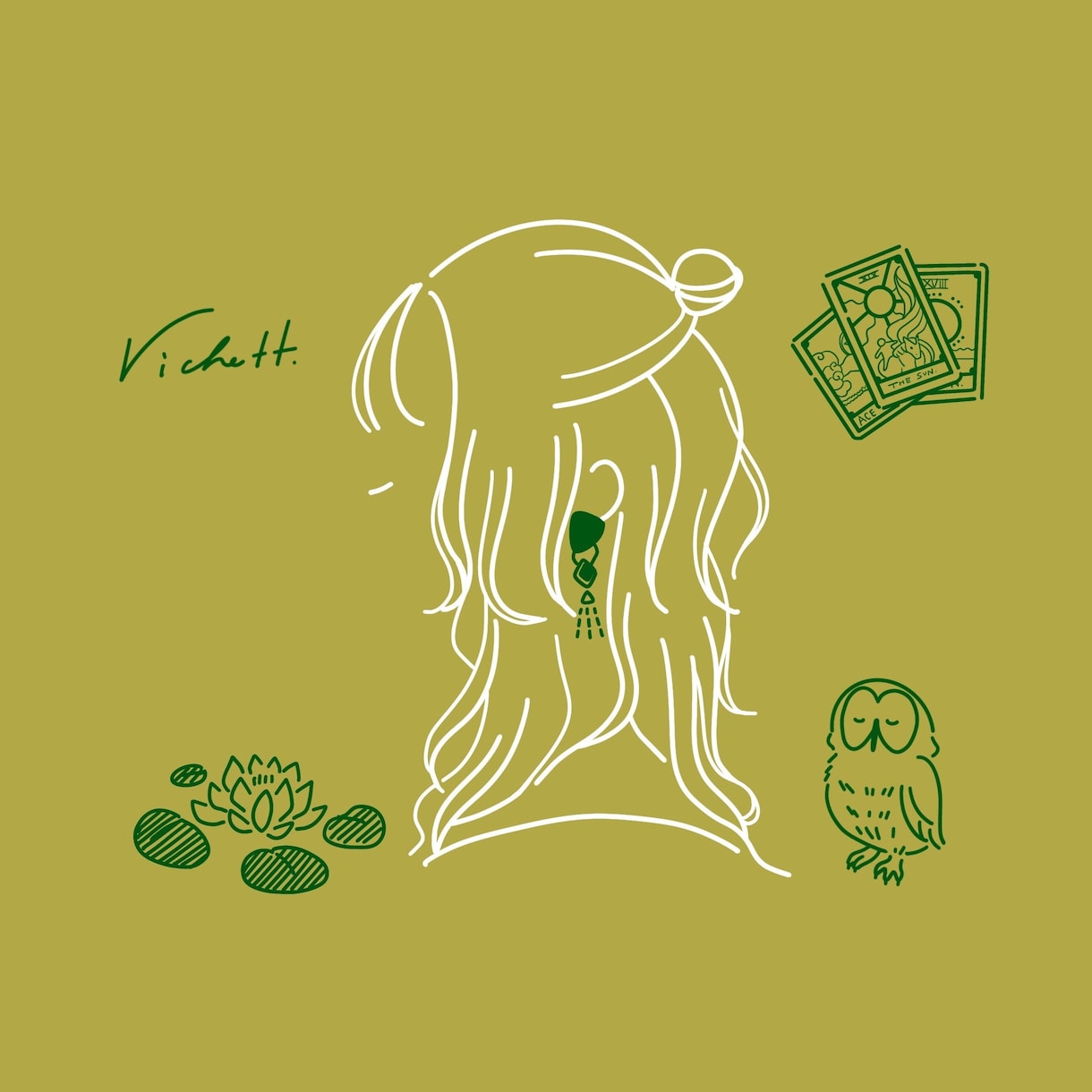 商用可◯おしゃれで個性的な横顔アイコン作ります ＊好きなアイテムを周りに可愛く描き込みます＊ イメージ4