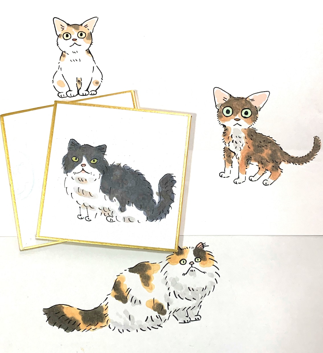 アナログでペットの似顔絵お描きします ミニ色紙(3枚)にアナログでペットの似顔絵お描きします！！ イメージ5