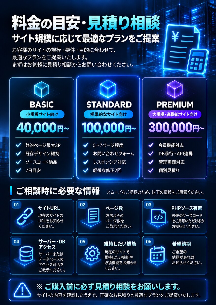 PHPサイトをNext.jsへ移行しますます 既存デザインを維持し、最新技術で再構築！ イメージ3