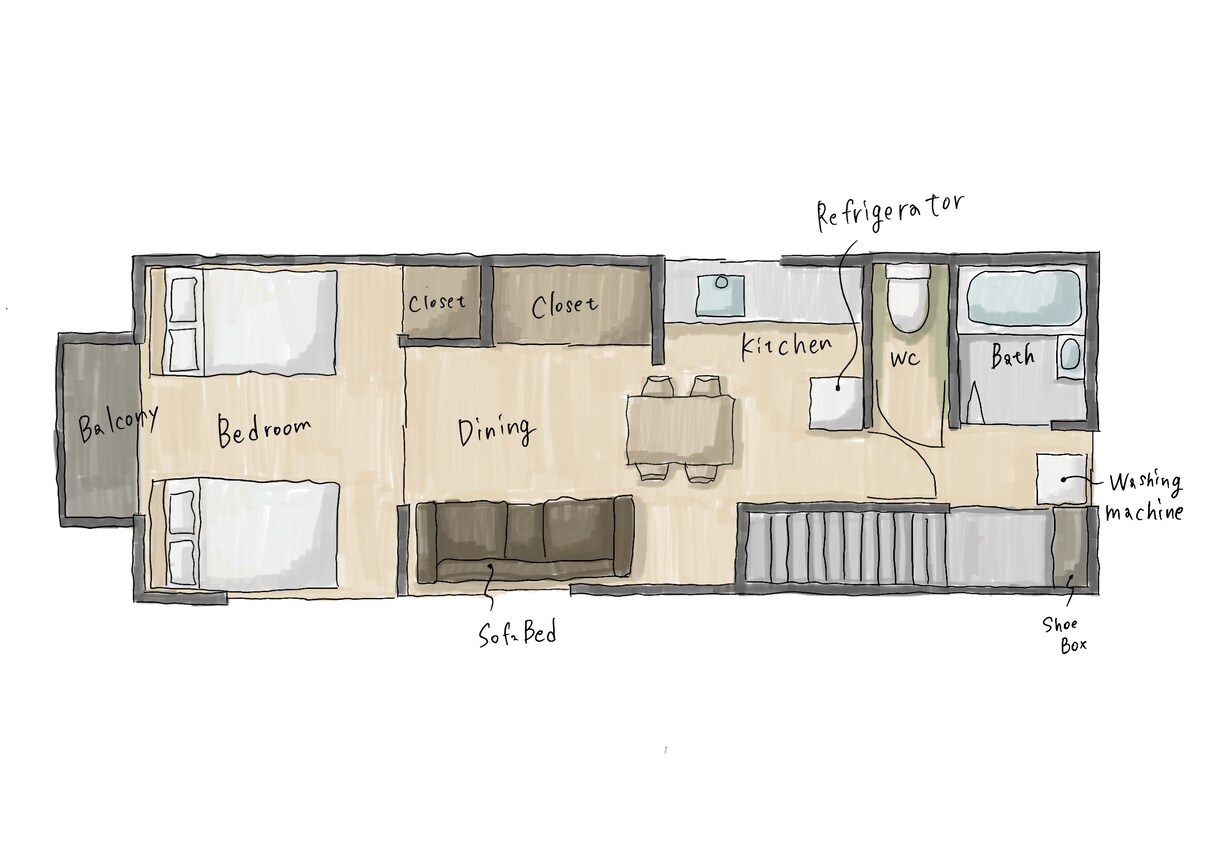 マンション、住宅の手書き間取り図描きます マイホームを思い出に残したい方、プレゼンやwebにも！ イメージ6