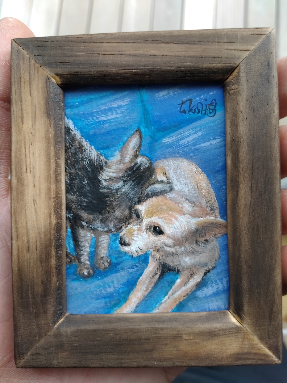 犬猫ペットなんでも描きます デジタルでは味わえない手描きの思い出を手のひらサイズに イメージ2