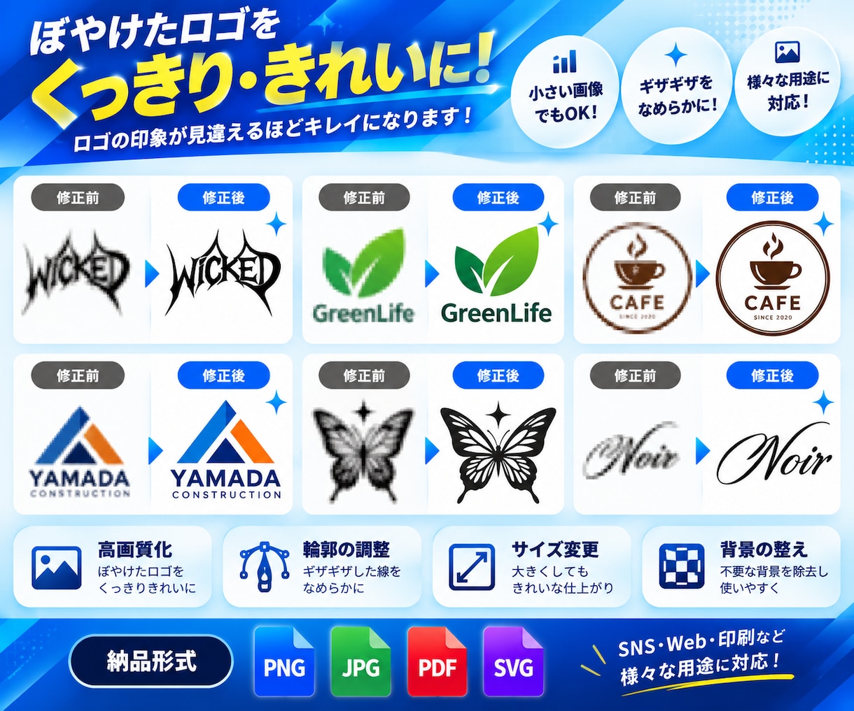 ロゴを高画質化・きれいに整えます ぼやけたロゴをくっきり見やすく修正 イメージ3