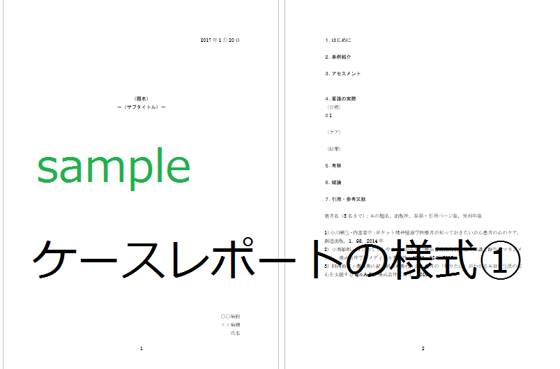 看護の資料作成！ケースレポートの作成を手伝います すぐ書き出せる！様式・書き方・実際の例をまとめてお送りします イメージ1
