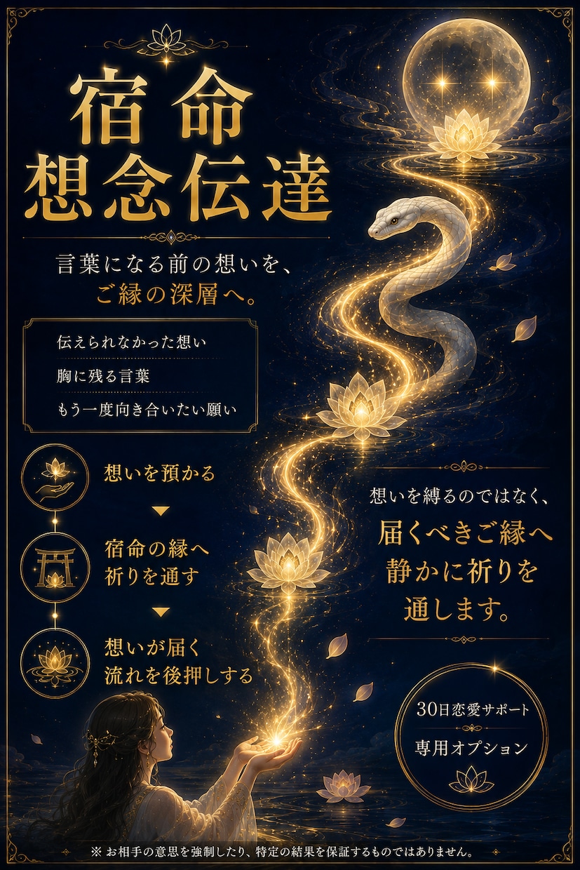 30日間｜恋愛・復縁を霊視し成就へ導きます 復縁・片思い・複雑恋愛｜恋の変化を共に視ます イメージ2