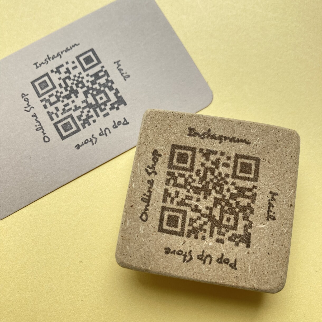 QRコードの消しゴムはんこお作りします 手作りで温かみのあるQRコードで、色々アピールしませんか イメージ3
