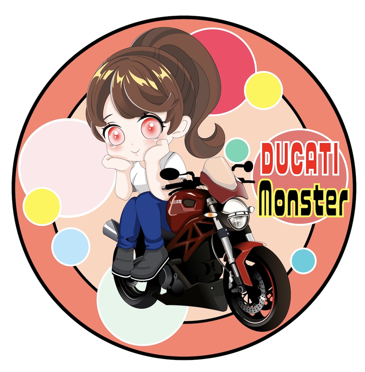 あなたとバイクのイラストを描きます オリジナルキャライラスト作成致します！ イメージ2