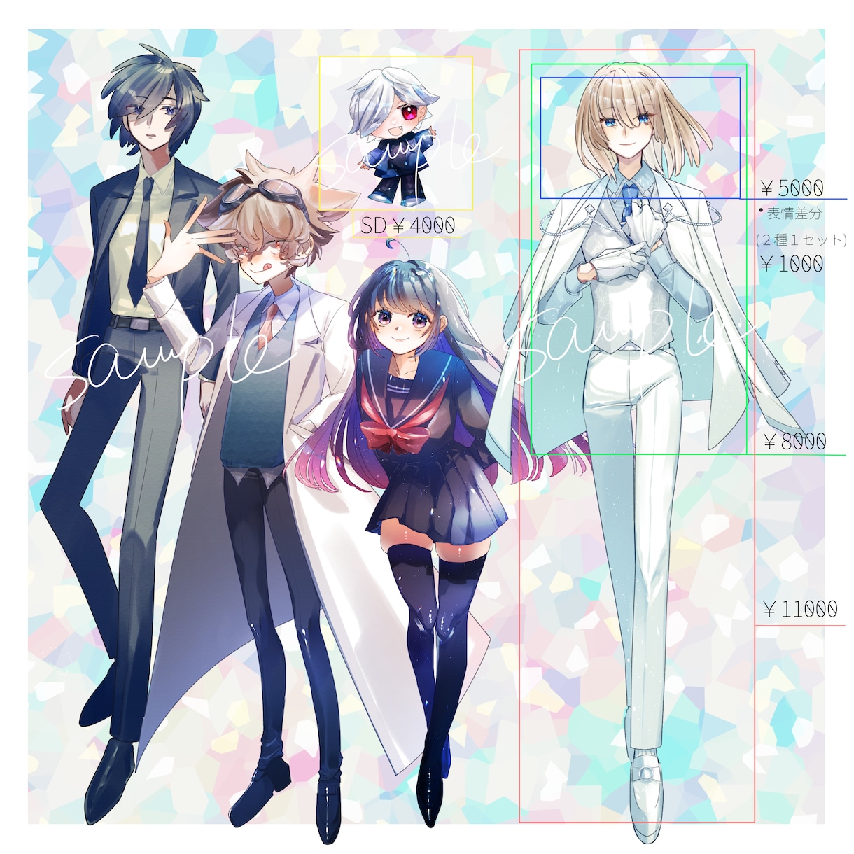 キャラクター立ち絵制作承ります ゲーム・動画等の立ち絵、SDイラスト、一枚絵を描きます イメージ2
