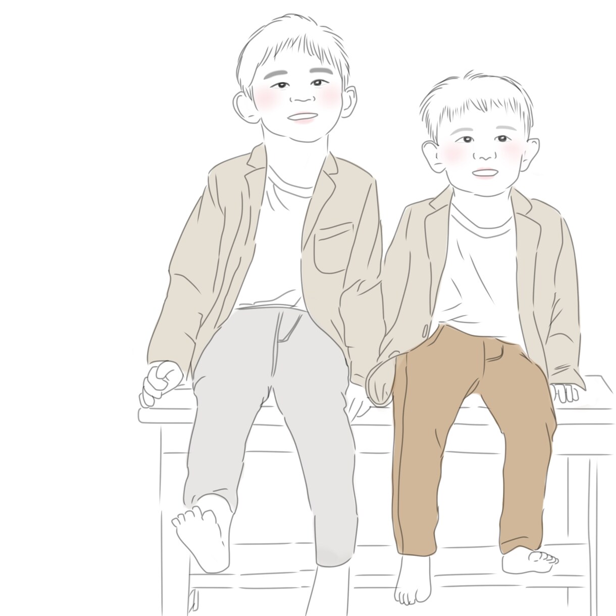 お気に入りの写真をイラストにします 全て指描き！指描きならではのイラストを2児のママが制作！ イメージ8