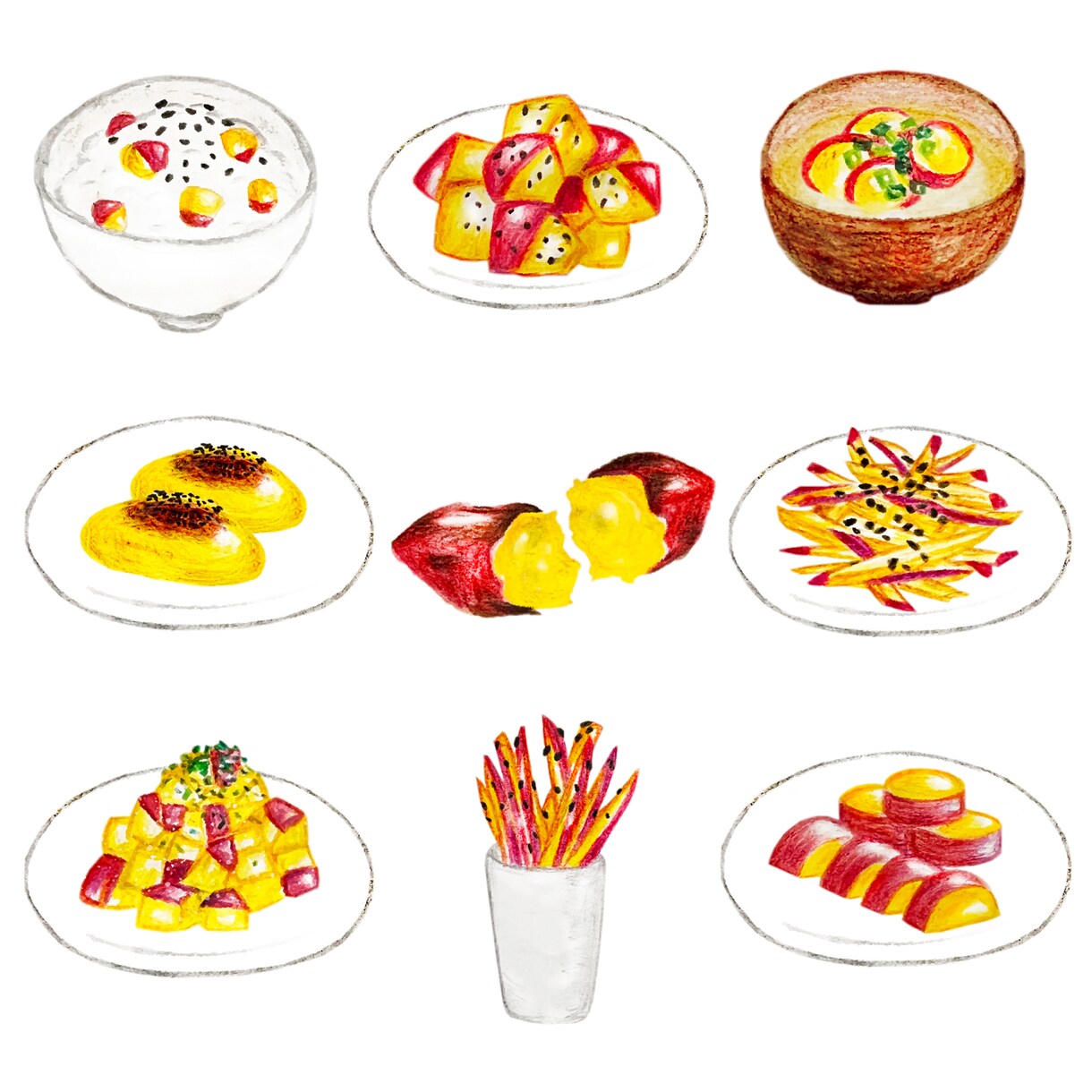 ２点セット♪おいしそうな食べ物イラスト描きます ２点でお得！色鉛筆で手描き♪親しみやすい絵をデータで納品 イメージ6