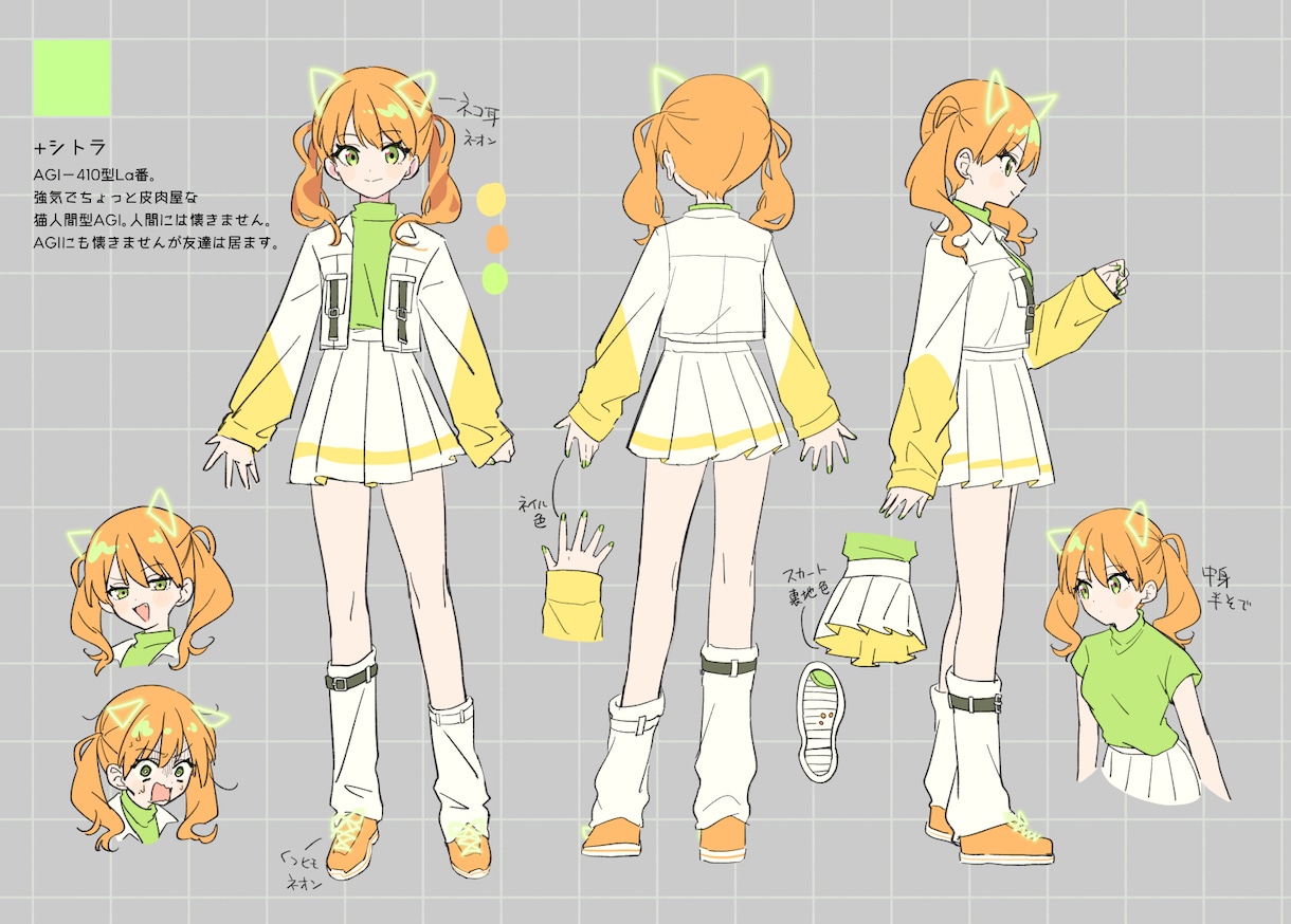 キャラクターデザイン三面図の作成をいたします キャラクターデザイン画の作成プランです。 イメージ1