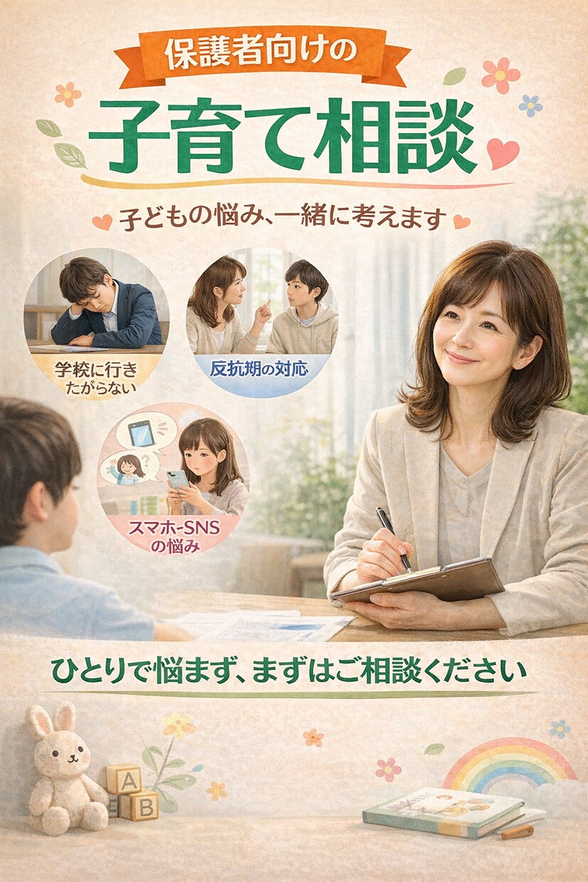 子どもの悩み、家庭の悩みを解決します まずは話して心を軽くしましょう。 イメージ1