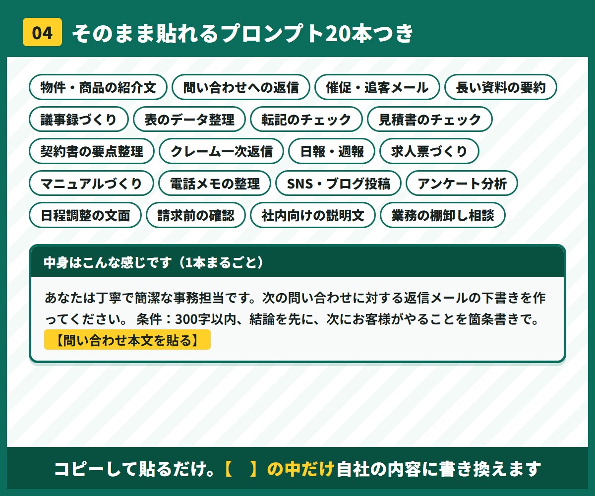 事務のどこをAIに任せるか診断します 入力5分。年間のムダ時間と削減額が自動で出る診断シート付 イメージ5