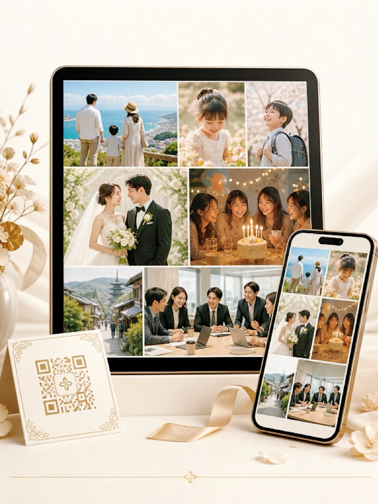 イベント・記念日の写真をQRで簡単共有できます 家族・子ども・祖父母・友人への共有を中心・LINE写真整理 イメージ3
