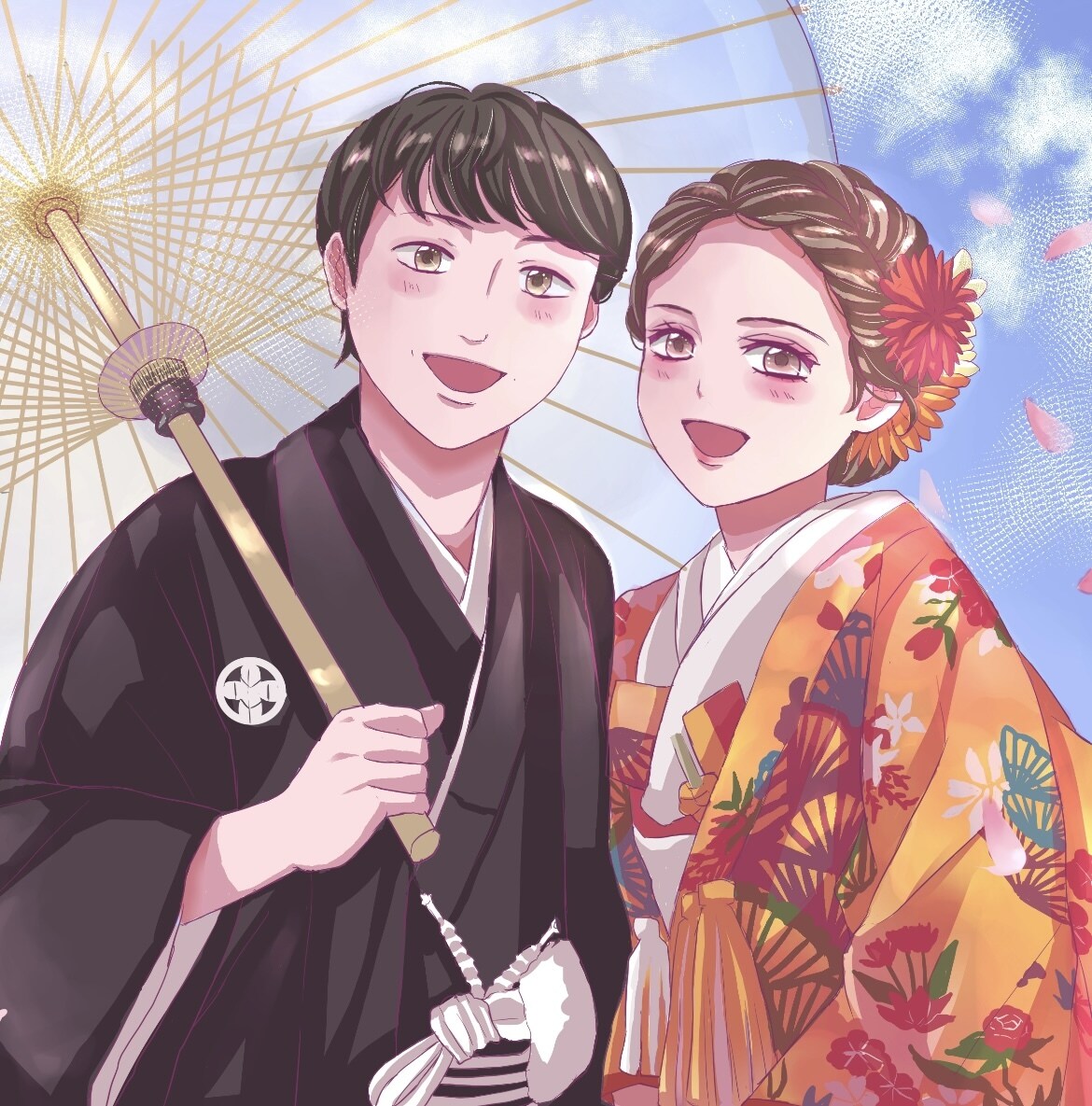 お写真をもとに可愛い似顔絵描きます SNSアイコン、ウェルカムボード、記念日、サプライズ等に☆ イメージ1