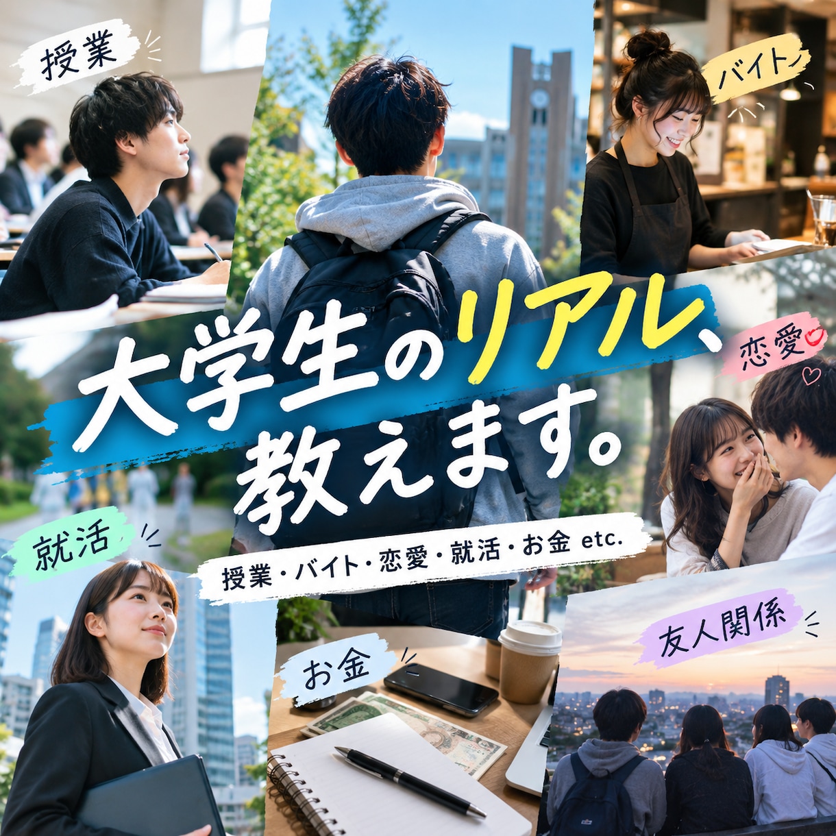 現役大学生が「大学生活のリアル」を記事にします 現役大学生が書く、リアルな大学生活をあなたの記事に。 イメージ1