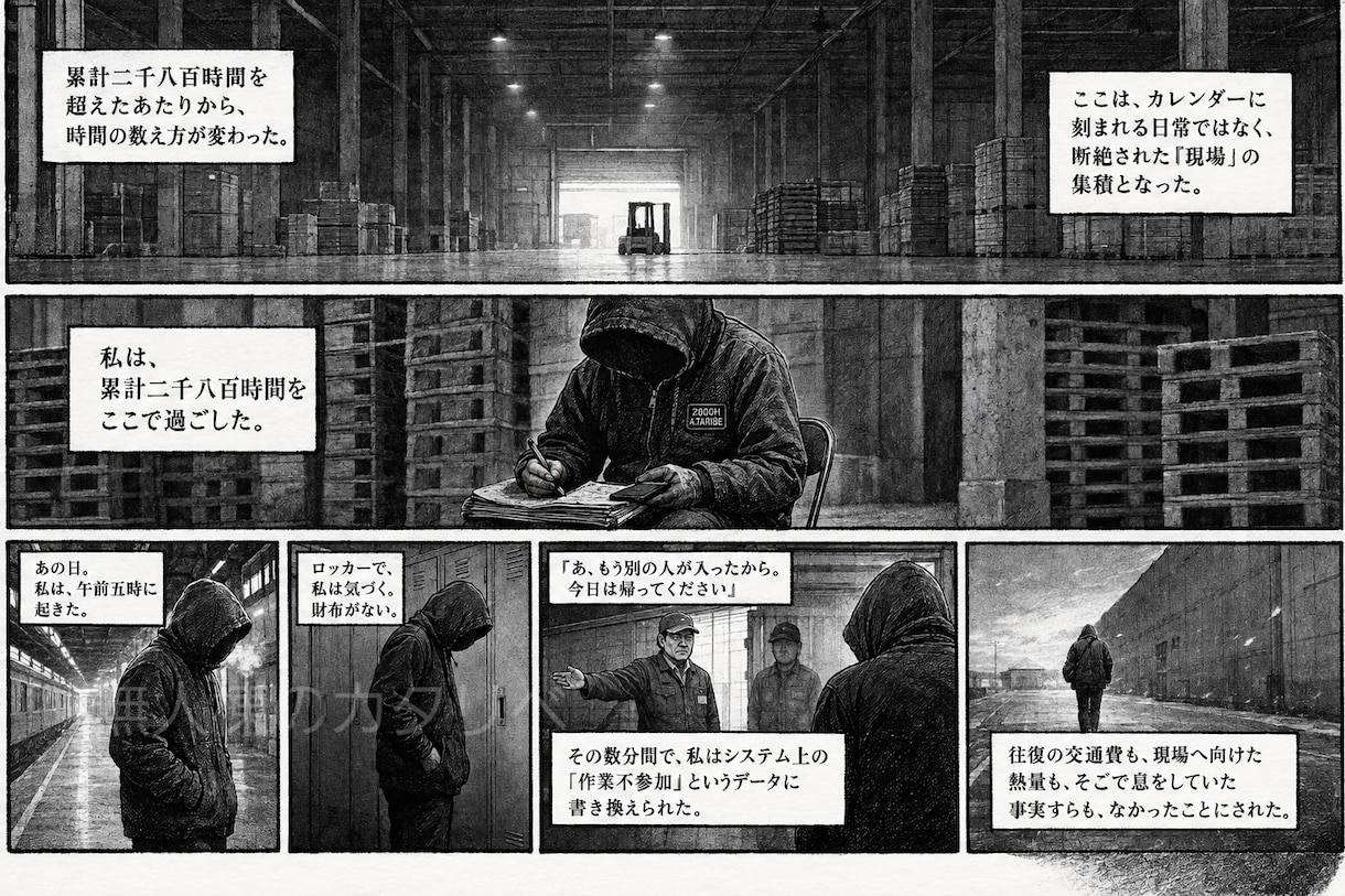 単発バイト倉庫での出来事をPDFにまとめています 漫画(40章・4コマ漫画)文字(48章・24000文字) イメージ2