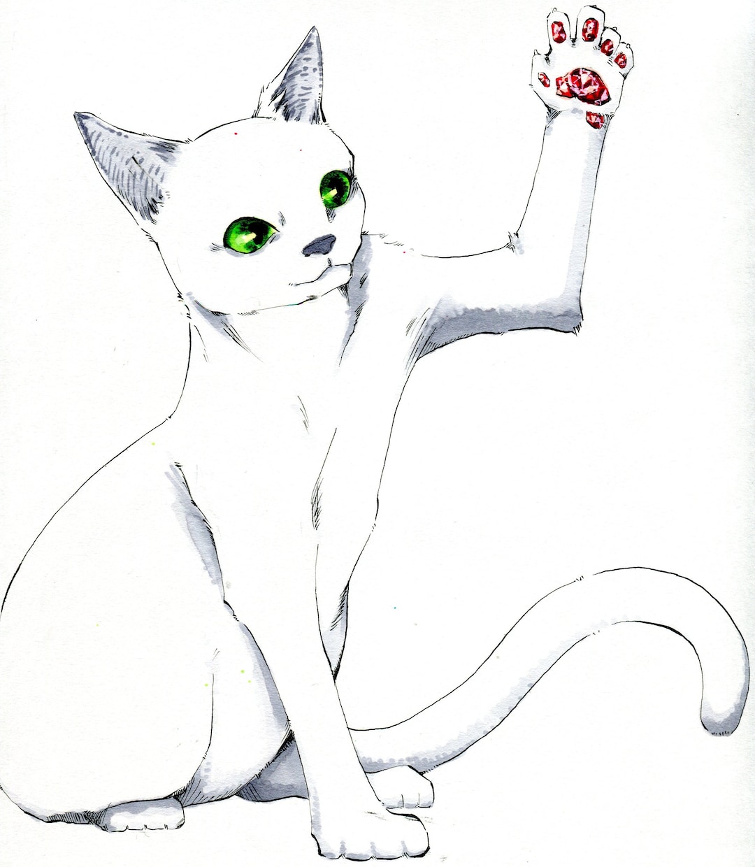 あなたの大事な家族をイラスト化します ワンポイント際立つ輝きがきれいなイラストです イメージ2