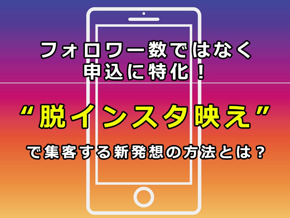 申込数UPに特化したインスタグラム集客を教えます インスタ映えはもう古い。差別化するには〇〇が必要です。 イメージ1