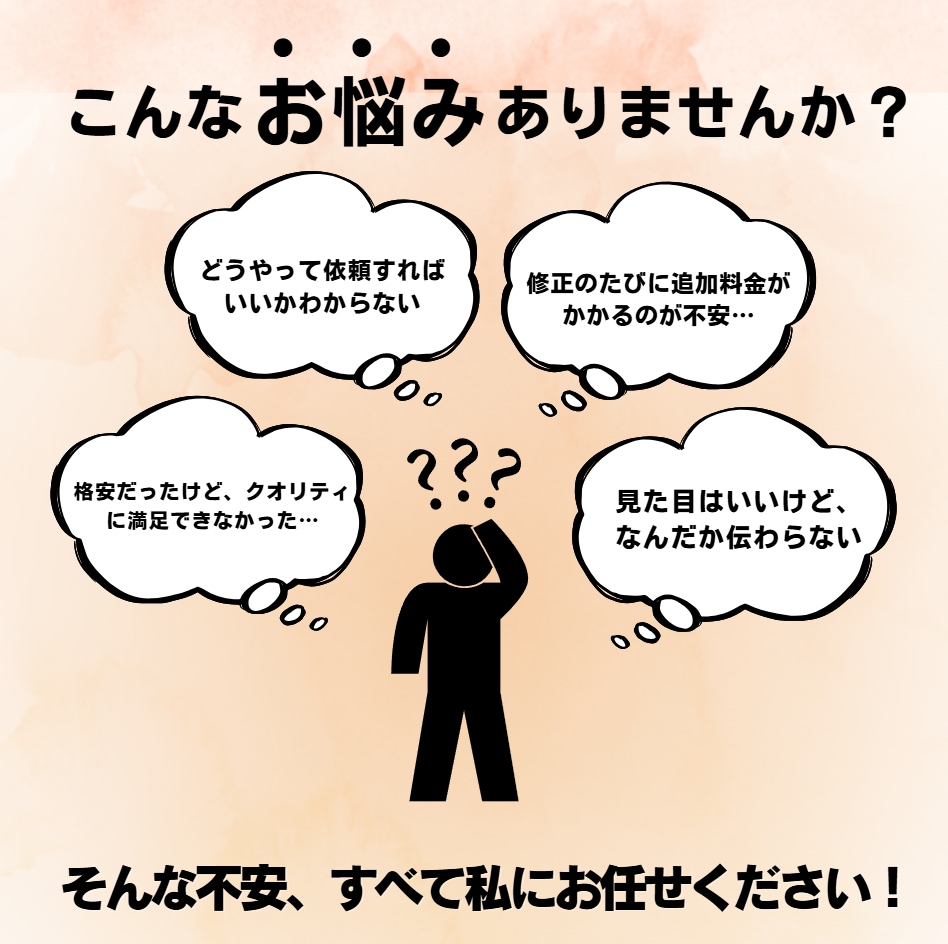 修正無限★★伝わるデザインお届けします 遠慮せずに、納得いくまで相談できる＝細部までこだわり抜ける イメージ3