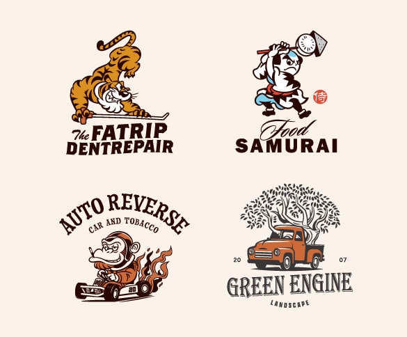 アメリカン・ビンテージ・キャラクターロゴ制作します イラストで印象付ける、ココロに届くデザイン イメージ5