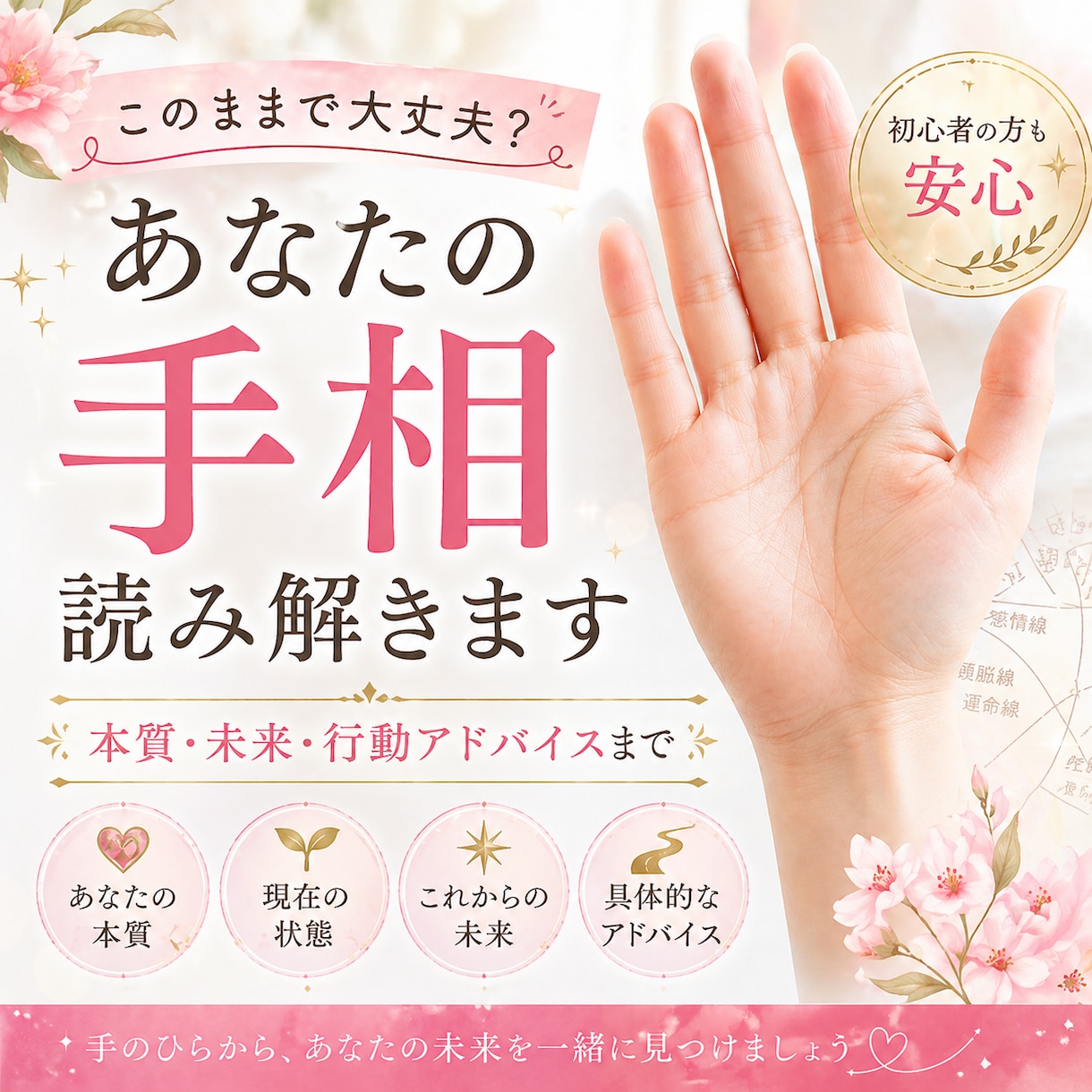 あなたの手相から本質と未来を読み解きます 現状・本質・これからの流れをわかりやすくお伝えします イメージ1