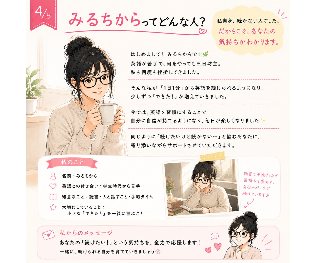 英語は教えません！７日間一緒に続けます 「続かない自分」から「意外と続けられる自分」へ イメージ4