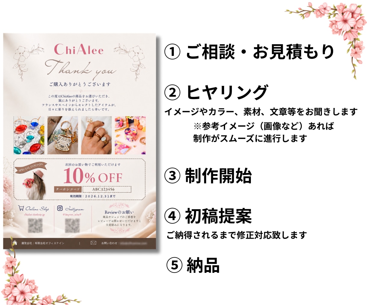 商品同梱サンクスカード作ります 「ありがとう」が、ちゃんと伝わる一枚を。 イメージ2