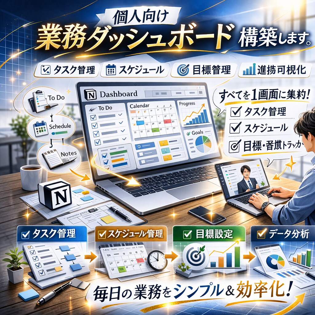 7.個人向け業務ダッシュボード構築します あなた専用設計！考えなくても回る管理環境！ イメージ1