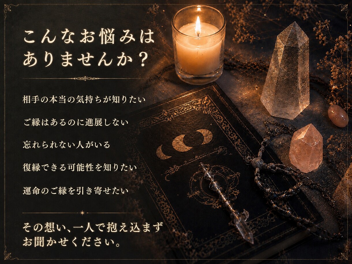 月光に願いを託し、精霊白魔術で縁結びします 精霊縁結秘儀ー月詠縁結ーにて恋愛成就を祈願します イメージ3