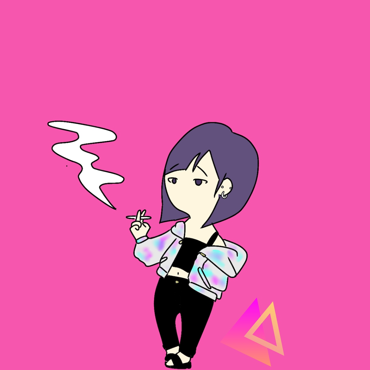 喫煙者歓喜！ヤニカスアイコン描きます 写真に似せてたばこを吸ってるミニキャライラストを描きます イメージ2