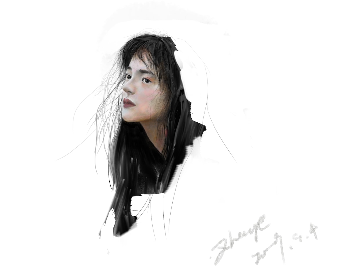 デッサンと彩色で、パソコンまたは鉛筆でします 写真を描くことです、顔を描くことです イメージ5