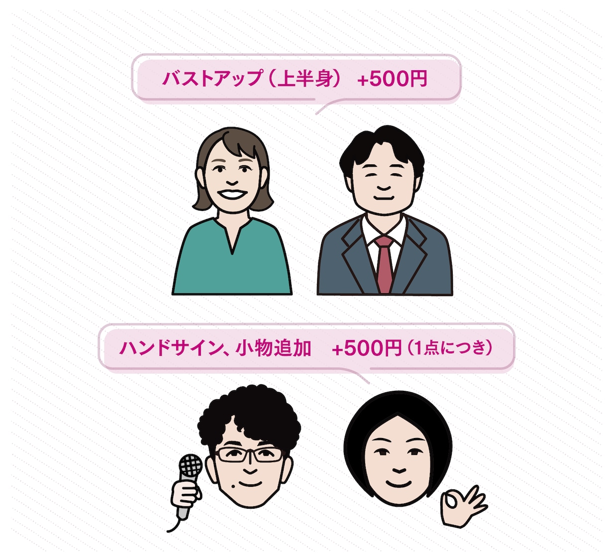 シンプルで使いやすい似顔絵作成します SNSアイコンや名刺に！シンプルで使いやすい似顔絵作成します イメージ2