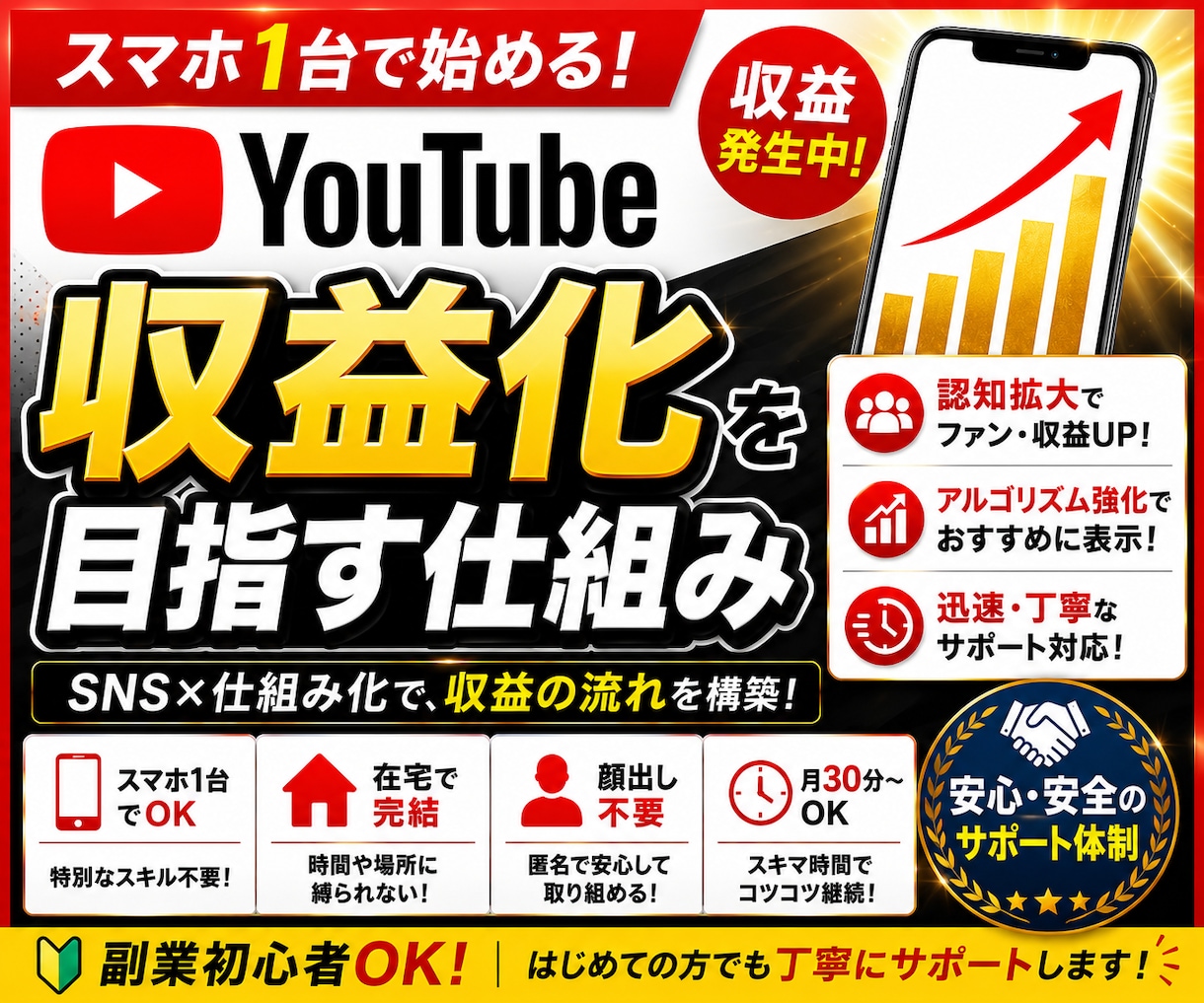 SNS収益化条件を突破できる拡散ツール教えます YouTube Instagram TikTok Ｘ　対応！ イメージ1