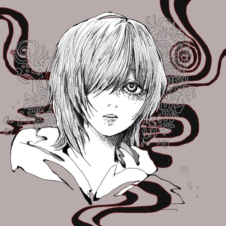 エモい！雰囲気のアイコン作成します 独特な表情で見つめてくるイラストいかがですか？ イメージ4