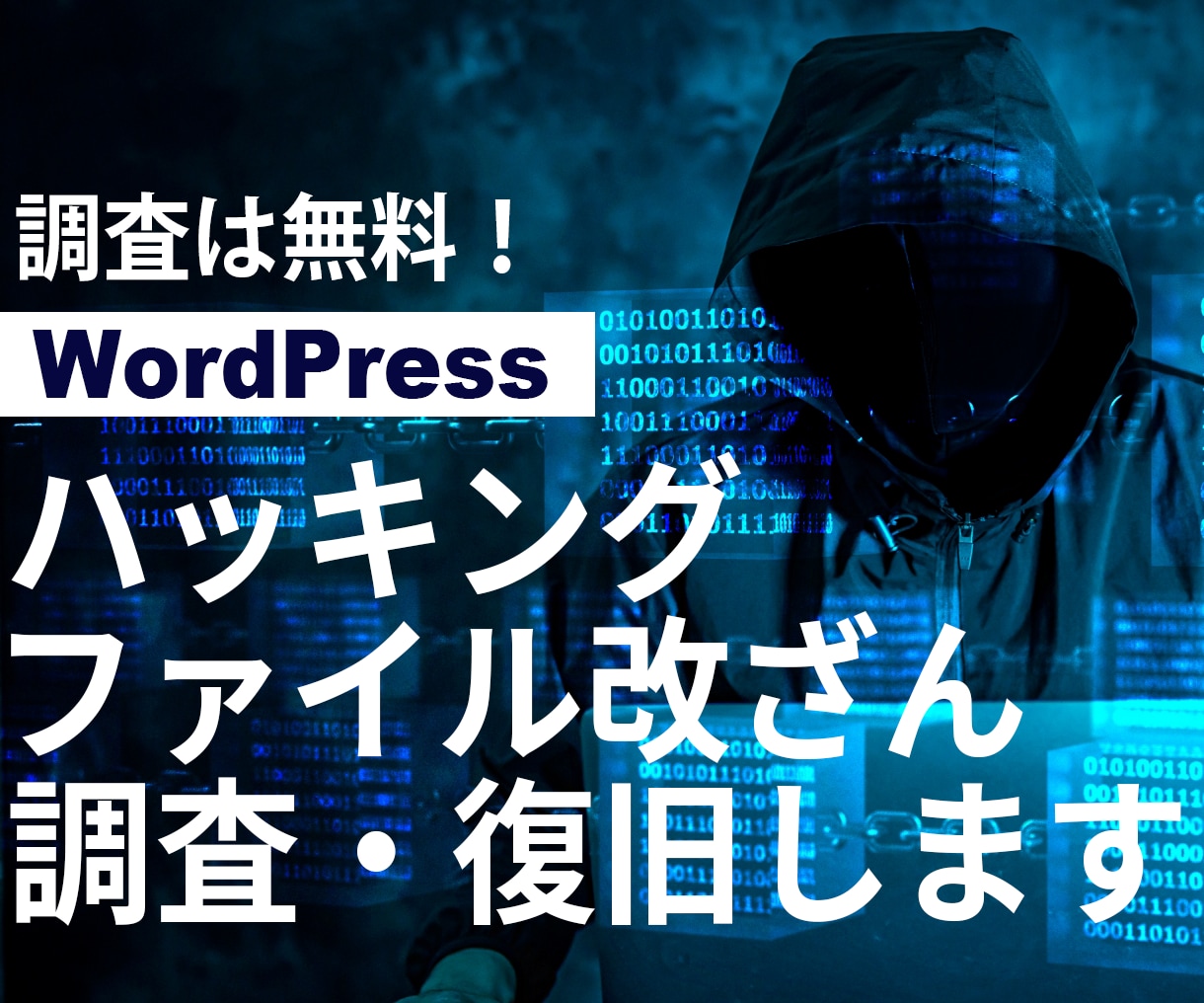 WP緊急復旧！ハッキング・改ざんトラブル解決します 復旧できなかった場合は【全額返金】いたします。 イメージ1