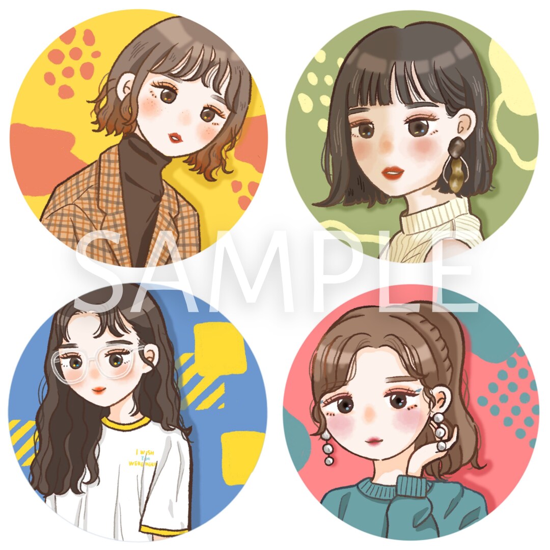おしゃれでかわいいアイコン・イラスト描きます SNSやブログなどに使えるイラストをお描きします！ イメージ1