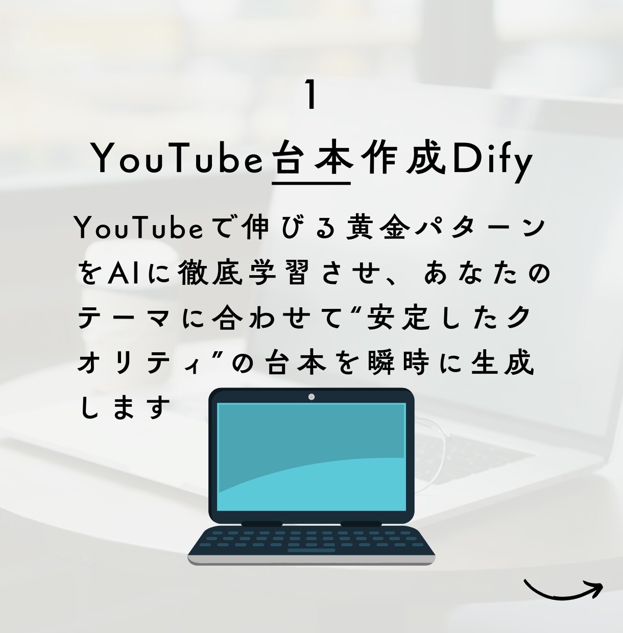 AIがYouTube台本3分で量産します あなたのテーマに合わせた台本をAIが瞬時に生成します イメージ3
