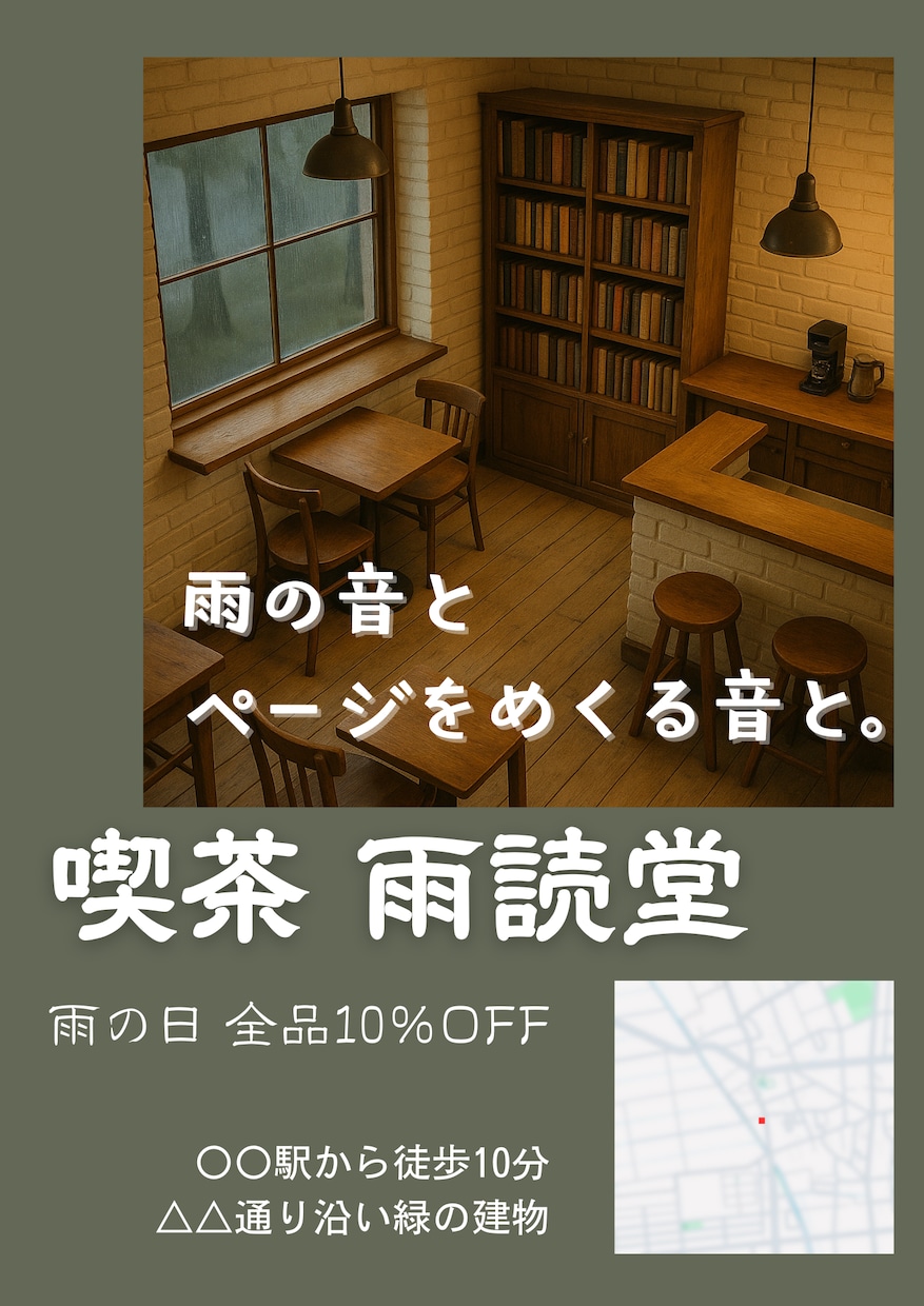 Canva使用。見やすい店舗チラシを作成します 新しいサービスを始める際のチラシ作成にぜひ。 イメージ1