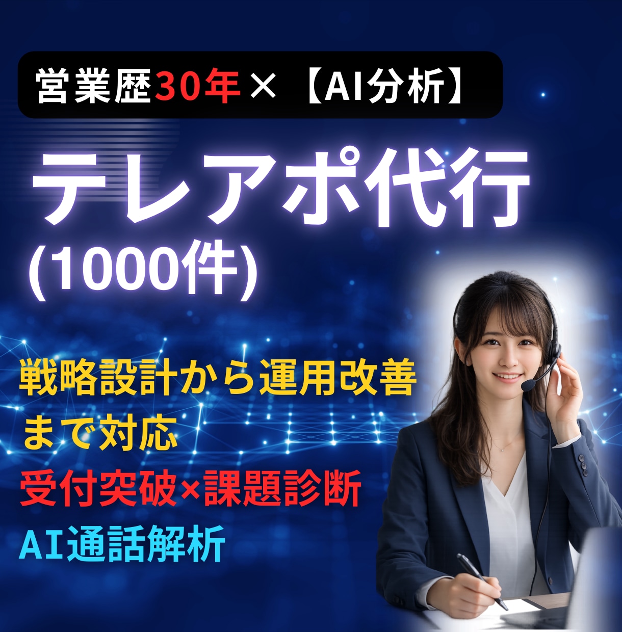 テレアポ1000件代行【電話営業代行】します 電話1000件＋トークスクリプト作成のお得な営業支援セット イメージ1
