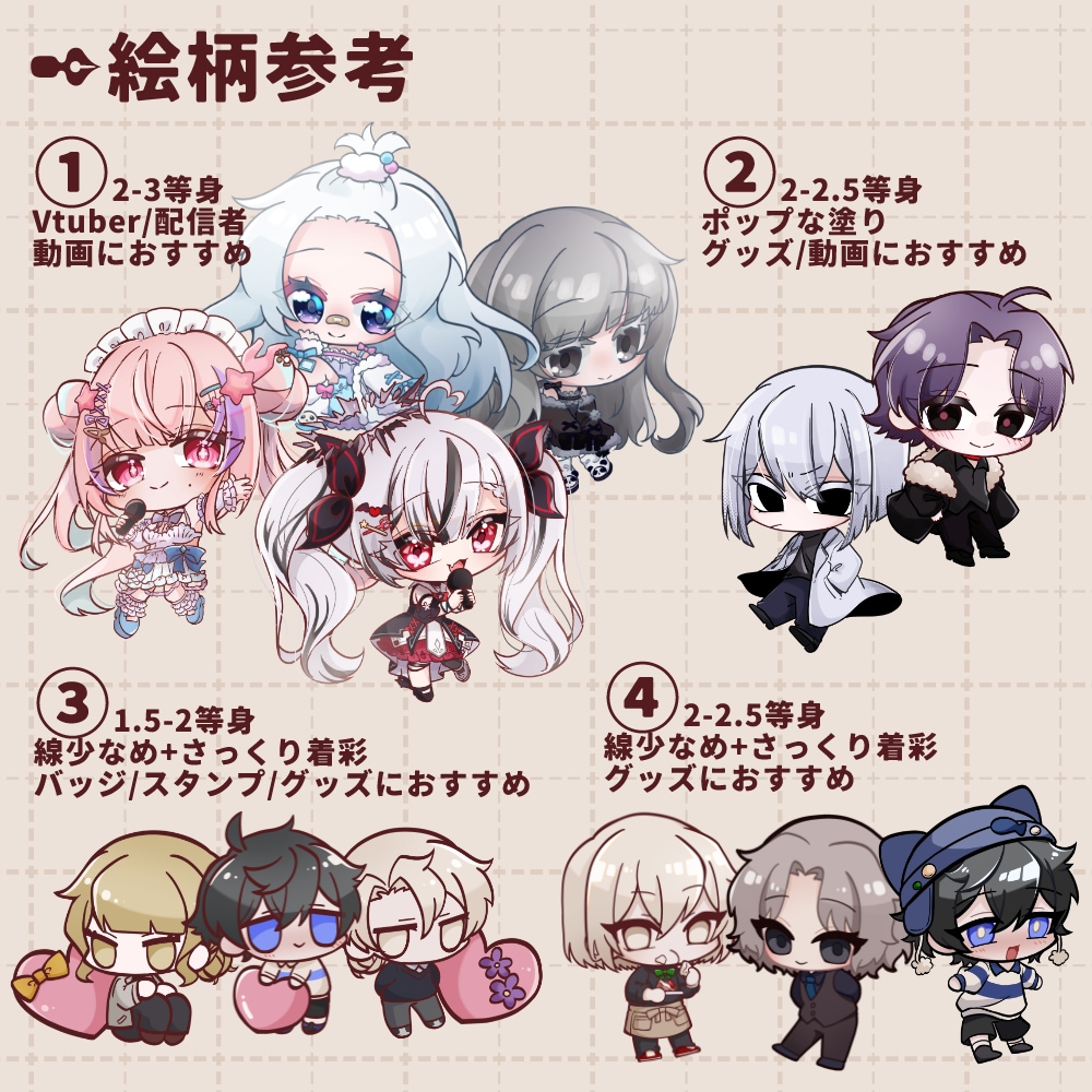 商用/配信可！かわいいデフォルメキャラを制作します 配信映えにグッズ映え！あなたのキャラクターを可愛く仕上げます イメージ2