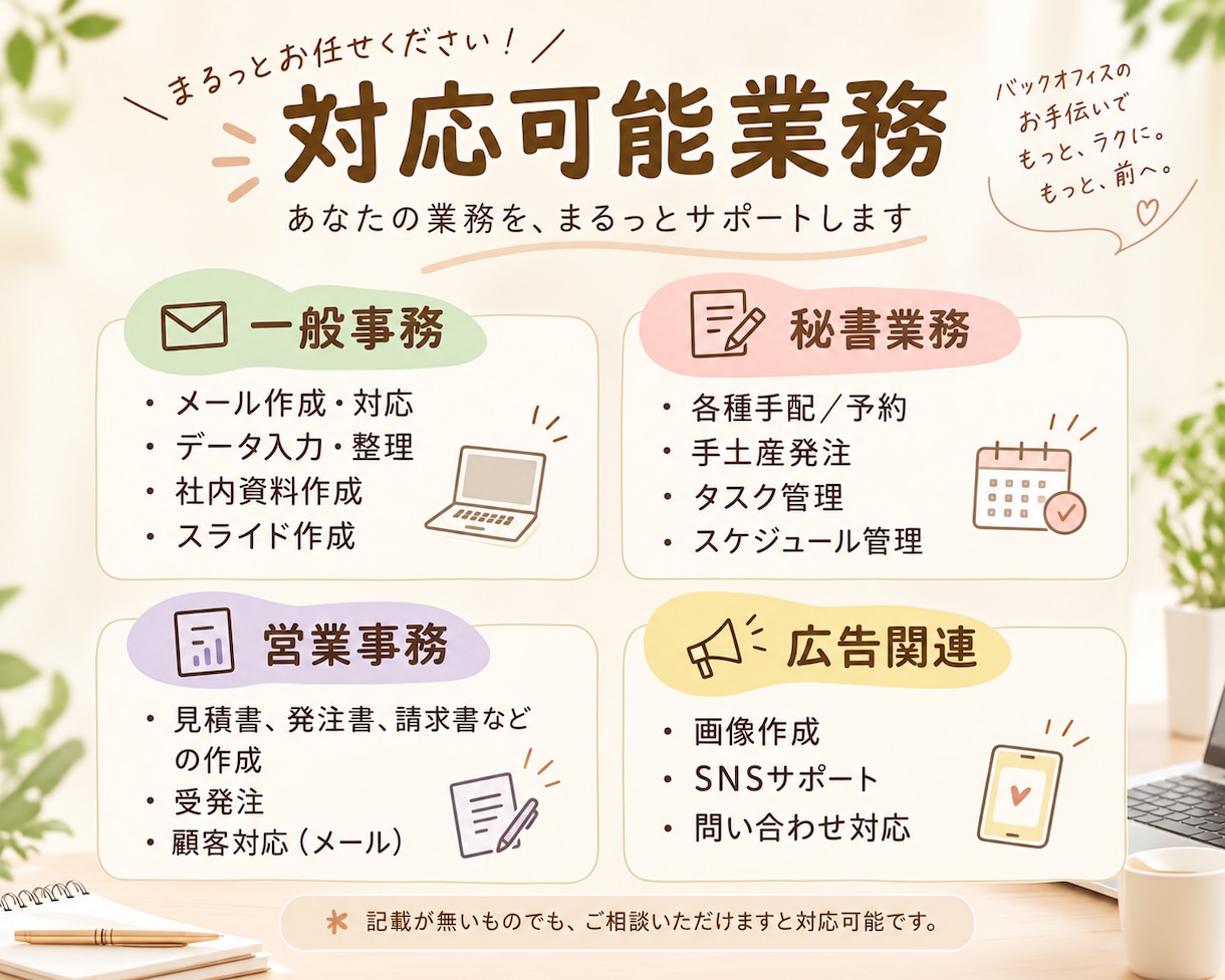 バックオフィスオンラインでサポートます 事務作業を効率化して本業をサポート イメージ2