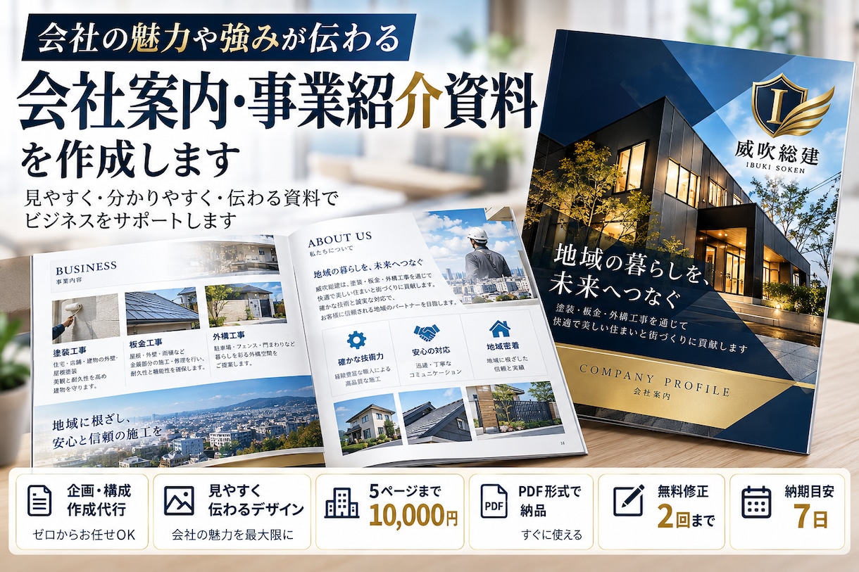 伝わる会社案内・事業紹介資料を作成しますます 会社の魅力や強みを伝える見やすい資料を制作します イメージ1