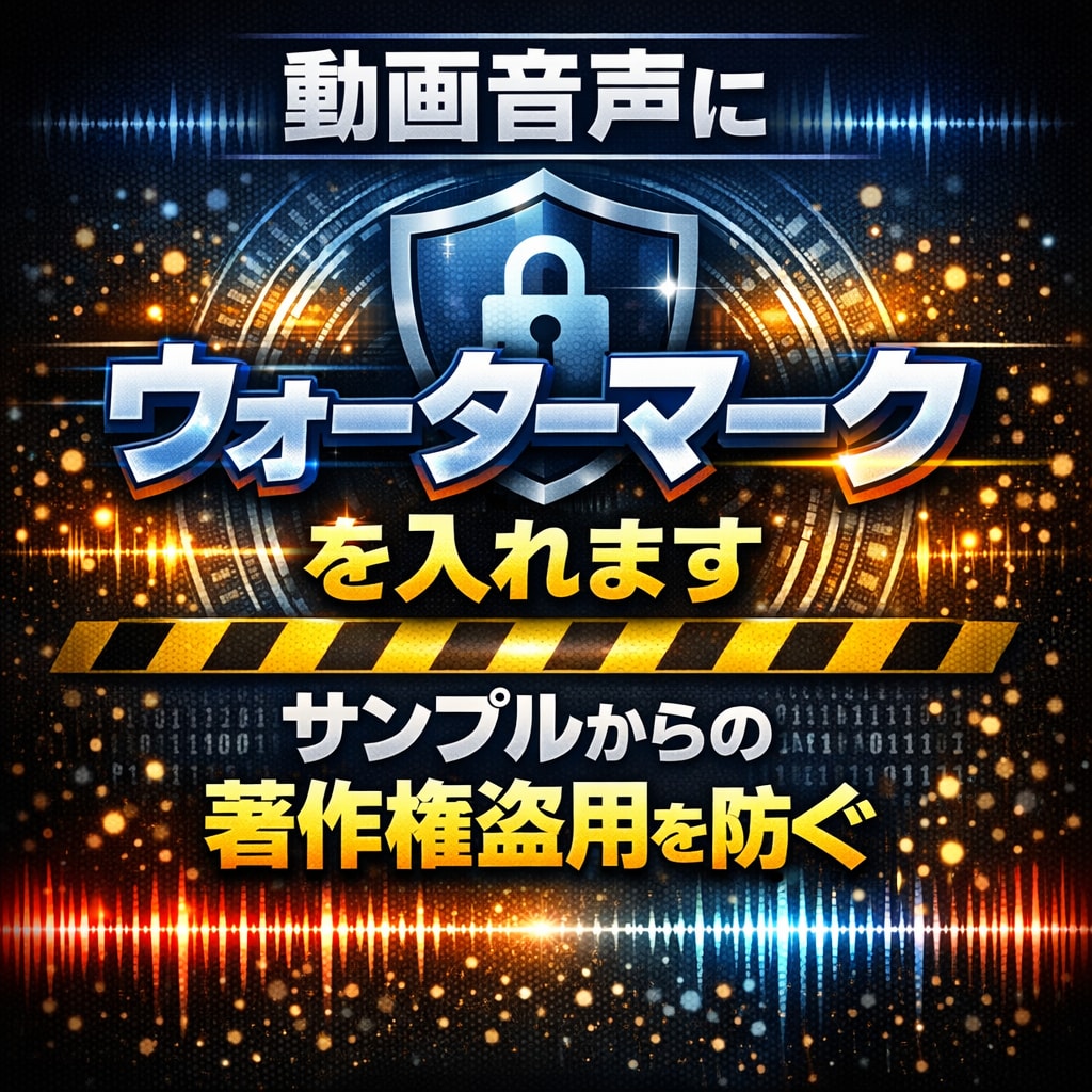 動画音声、音声にウォーターマークを入れます サンプルからの著作権盗用を防ぐ イメージ1