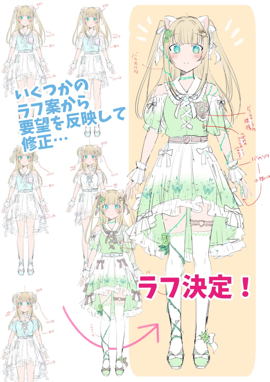 魅力的なVtuber用パーツ分けイラスト描きます オプションを気にせず満足なデザインへ♪ イメージ3
