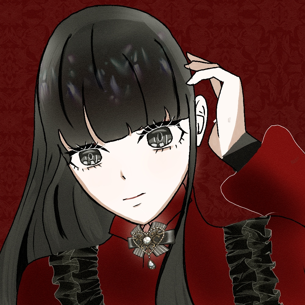 ゴシック・ダークな女性のイラストを制作します 白・赤・黒の配色を得意としています イメージ10